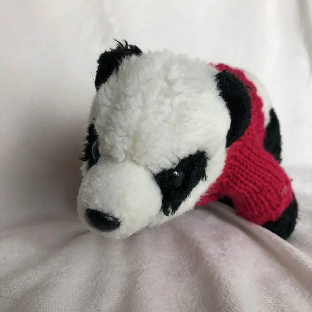Aurora World Red Sweater Soccer Ball‎ Embroidered Panda Plush Stuffed Animal 11